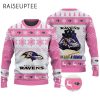 Baltimore Ravens Play Like A Raven Pink Ugly Christmas Sweater 2 2