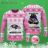 Baltimore Ravens Play Like A Raven Pink Ugly Christmas Sweater 3 3