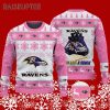 Baltimore Ravens Play Like A Raven Pink Ugly Christmas Sweater 5 5