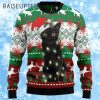 Black Cat Light Christmas Ugly Christmas Sweater 1 1