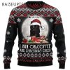 Black Cat Run On Coffee Ugly Christmas Sweater 2 2