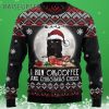 Black Cat Run On Coffee Ugly Christmas Sweater 3 3