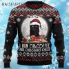 Black Cat Run On Coffee Ugly Christmas Sweater 4 4