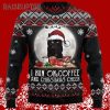 Black Cat Run On Coffee Ugly Christmas Sweater 5 5