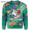 Cat Riding 3D Unicorn Ugly Christmas Sweater 2 2