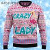 Crazy Pink Flamingo Lady Ugly Christmas Sweater 1 1