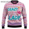 Crazy Pink Flamingo Lady Ugly Christmas Sweater 2 2