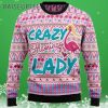 Crazy Pink Flamingo Lady Ugly Christmas Sweater 3 3