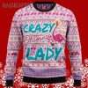 Crazy Pink Flamingo Lady Ugly Christmas Sweater 5 5