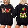 Custom Christmas Mama Kids Names Sweatshirt Christmas Grinch Mama CrewneckGrinchmas Grandma Gift SweatshirtStunk Stink Stank Mama Sweater 4