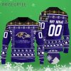 Custom Name And Number Ravens Ugly Christmas Sweater 3 3