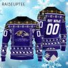 Custom Name And Number Ravens Ugly Christmas Sweater 4 4