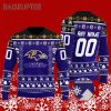 Custom Name And Number Ravens Ugly Christmas Sweater 5 5