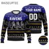 Custom Walking Abbey Road Baltimore Ravens Christmas Sweater 2 2