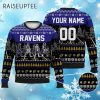 Custom Walking Abbey Road Baltimore Ravens Christmas Sweater 4 4