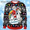 Cute Ugly Christmas Sweater Santa Unicorn 1 1