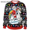 Cute Ugly Christmas Sweater Santa Unicorn 2 2