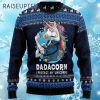 Dadacorn Protector Of My Unicorn 3D Ugly Christmas Sweater 4 4