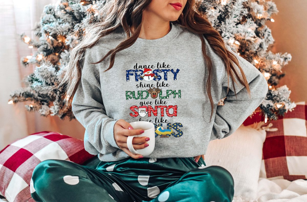 Dance Like Frosty Shine like Rudolph Give like Santa Love Like Jesus Shirt Cute Christmas Sweatshirt Christmas Shirt Holiday Xmas Tee 4 scaled