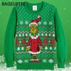 Dr Seuss Grinch As Santa Next to Tree Off White Ugly Christmas Sweaters Grinch 3 3