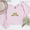 Embroidered Grinch Christmas Heart Sweatshirt Grinch Love Sweatshirt Christmas Grinch Crewnecks Christmas Family 2024 Sweatshirts 8 1