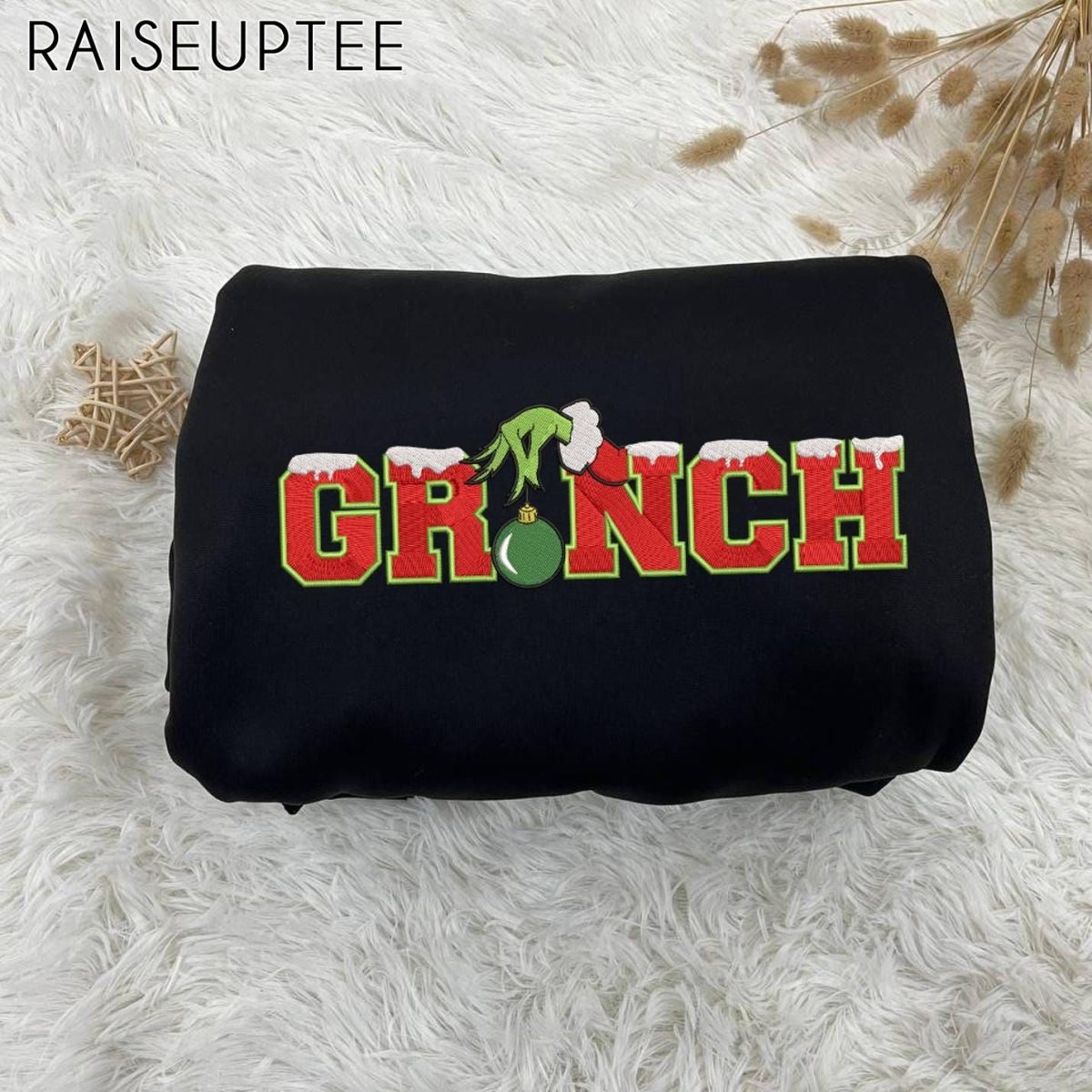 Embroidered Grinchmas Sweatshirt Funny Crewneck Whoville Embroidered Sweatshirt Christmas Gift ESA131 3