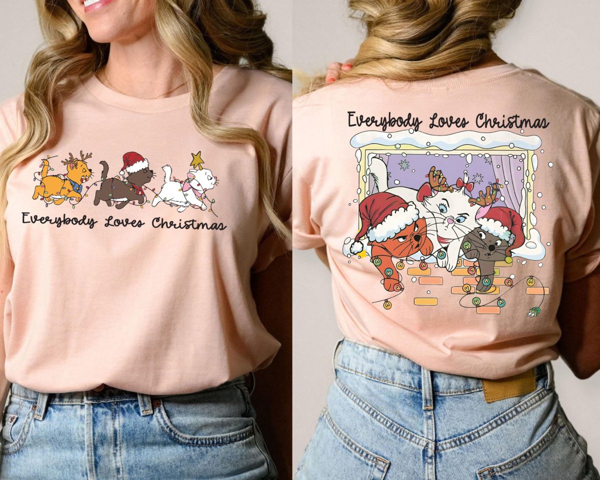 Everybody Loves Christmas Sweatshirt Marie Toulouse Berlioz Christmas Tree Kitten Tee Christmas Squad Shirt Aristocats Christmas Tee 1