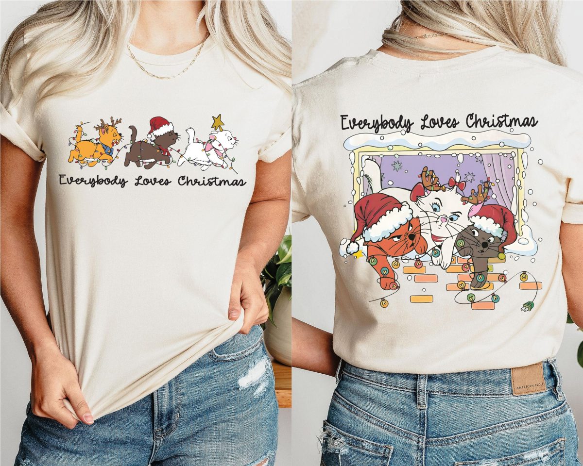 Everybody Loves Christmas Sweatshirt Marie Toulouse Berlioz Christmas Tree Kitten Tee Christmas Squad Shirt Aristocats Christmas Tee 2