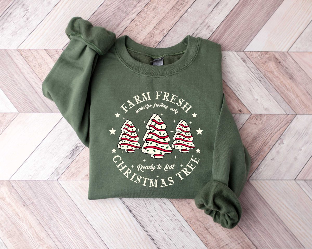 Farm Fresh Christmas Tree Shirt Christmas Tree Cake Shirt Christmas Cake Sweatshirt Christmas Crewneck Christmas Shirt For Women 1 scaled