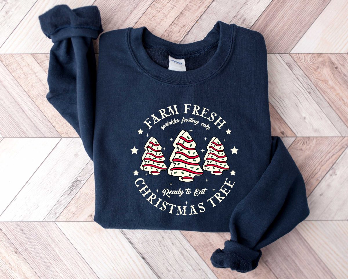 Farm Fresh Christmas Tree Shirt Christmas Tree Cake Shirt Christmas Cake Sweatshirt Christmas Crewneck Christmas Shirt For Women 3 scaled