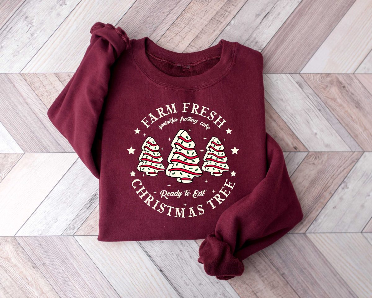 Farm Fresh Christmas Tree Shirt Christmas Tree Cake Shirt Christmas Cake Sweatshirt Christmas Crewneck Christmas Shirt For Women 5 scaled