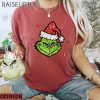 Faux Glitter Grinch Face Sweatshirt Christmas Womens Shirt Grinchmas Graphic Tee Holiday Tee Christmas Womens Grinch Tee Gift for Mom 4