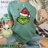 Faux Glitter Grinch Face Sweatshirt Christmas Womens Shirt Grinchmas Graphic Tee Holiday Tee Christmas Womens Grinch Tee Gift for Mom 5