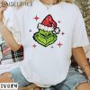 Faux Glitter Grinch Face Sweatshirt Christmas Womens Shirt Grinchmas Graphic Tee Holiday Tee Christmas Womens Grinch Tee Gift for Mom 6