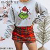 Faux Glitter Grinch Face Sweatshirt Christmas Womens Shirt Grinchmas Graphic Tee Holiday Tee Christmas Womens Grinch Tee Gift for Mom 7