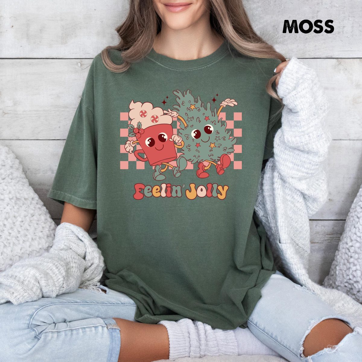 Feelin Joy Christmas Comfort Colors(r) Shirt Retro Christmas Holiday T shirt Christmas Tree Family Tee Christmas Cozy Outfit Winter Gifts 5 scaled