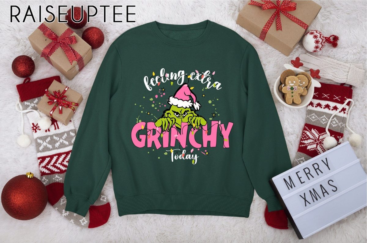 Feeling Extra Grinchy Sweatshirt Christmas Grinch Shirt Retro Movie Sweater Grinchmas Tee Movie Lover Gift Matching Christmas Pajamas 1