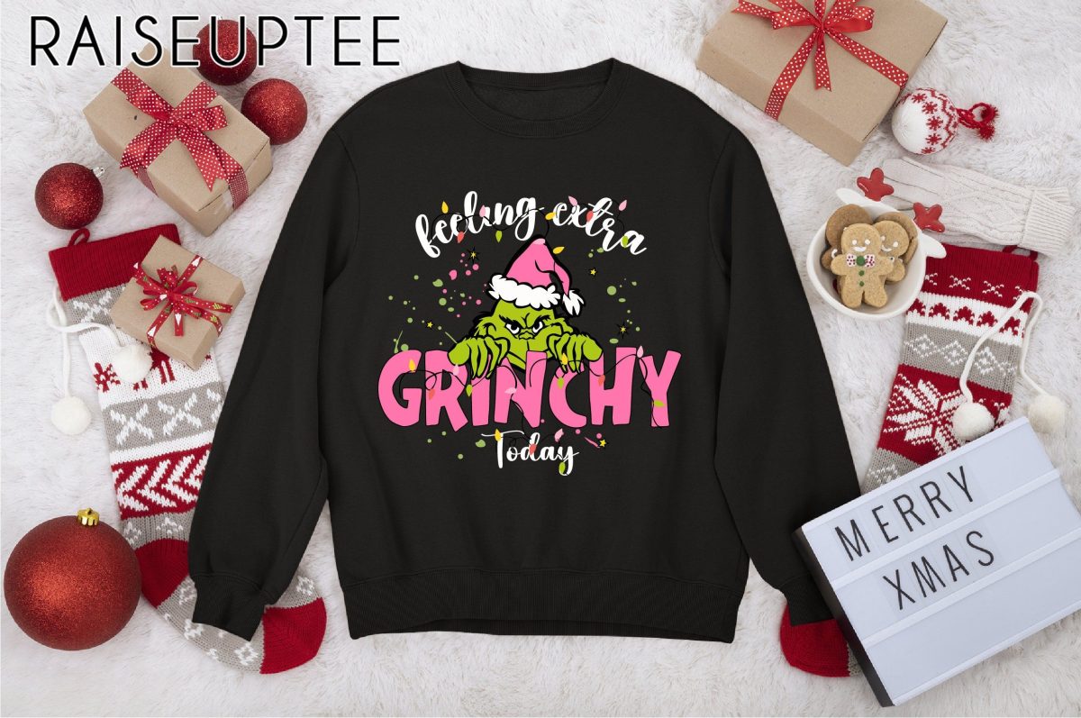 Feeling Extra Grinchy Sweatshirt Christmas Grinch Shirt Retro Movie Sweater Grinchmas Tee Movie Lover Gift Matching Christmas Pajamas 5