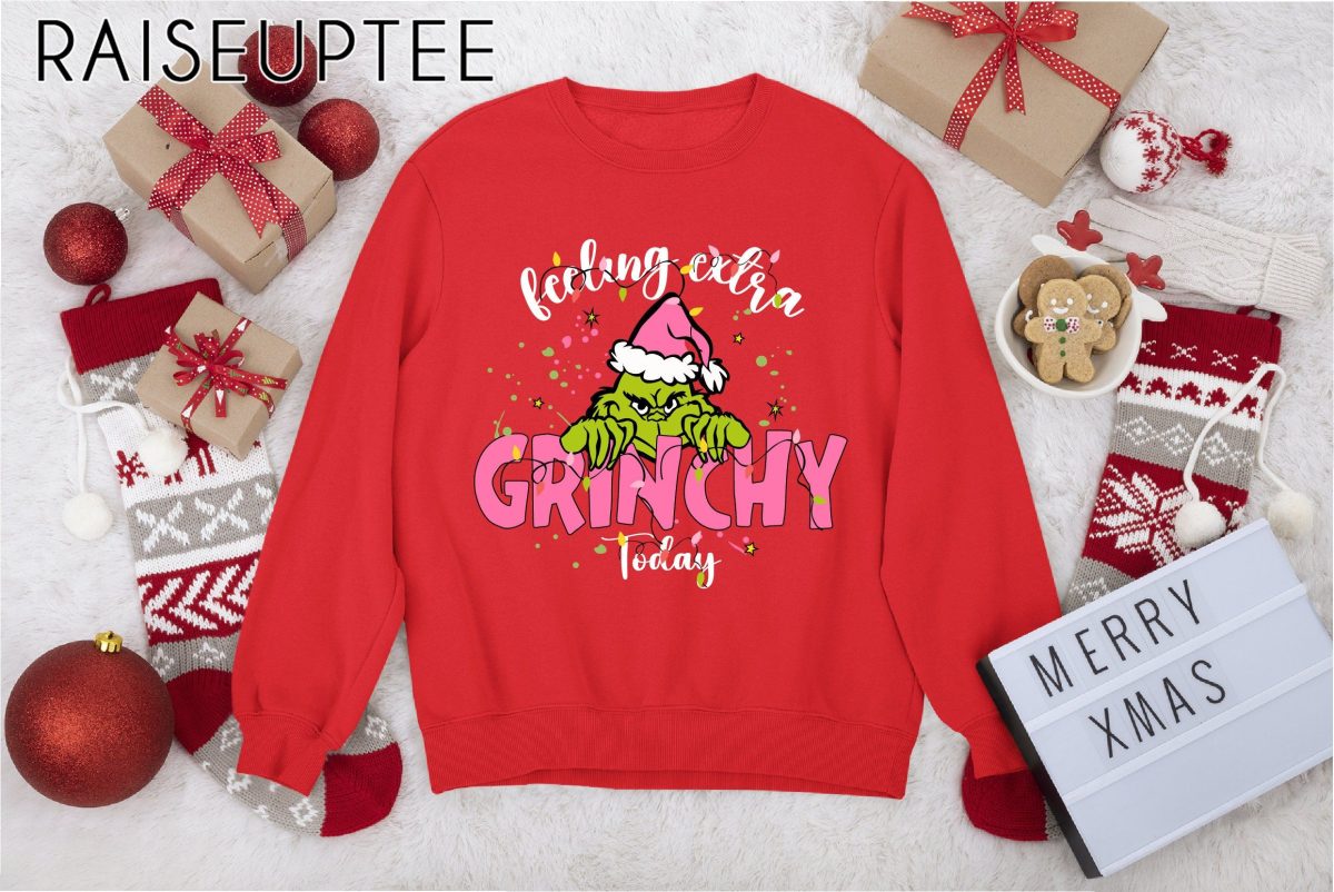 Feeling Extra Grinchy Sweatshirt Christmas Grinch Shirt Retro Movie Sweater Grinchmas Tee Movie Lover Gift Matching Christmas Pajamas 6