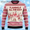 Flamingle All The Way Ugly Christmas Sweater With Flamingos 1 1