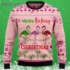 Flamingo Merry Flocking Ugly Christmas Sweater Pink Flamingo 3 3