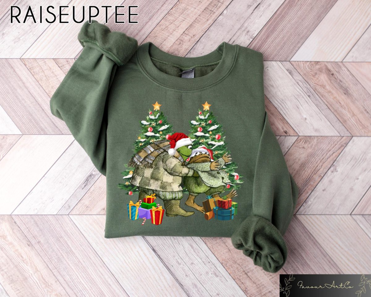 Frog And Toad Sweatshirt Christmas Snowman Sweatshirt Retro Christmas Classic Book Lover Shirt Funny Xmas Gift Christmas Holiday Sweater 1 scaled