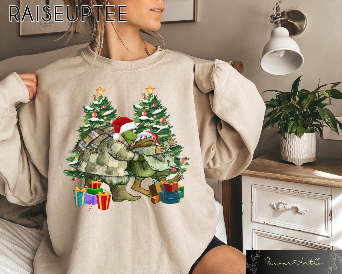 Frog And Toad Sweatshirt Christmas Snowman Sweatshirt Retro Christmas Classic Book Lover Shirt Funny Xmas Gift Christmas Holiday Sweater 2 scaled