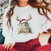 Frog Christmas Shirt Frog Person Shirts Hers Amphibian Lover Gift Pink Coquette Frog Sweatshirt Gifts Christmas Hers Sweater Gift Hers 10