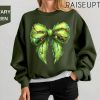 Funny Christmas Sweatshirt Coquette Bow Christmas Sweatshirt Merry Grinchmas Christmas Holiday Party Outfit Grinch sweatshirts 3