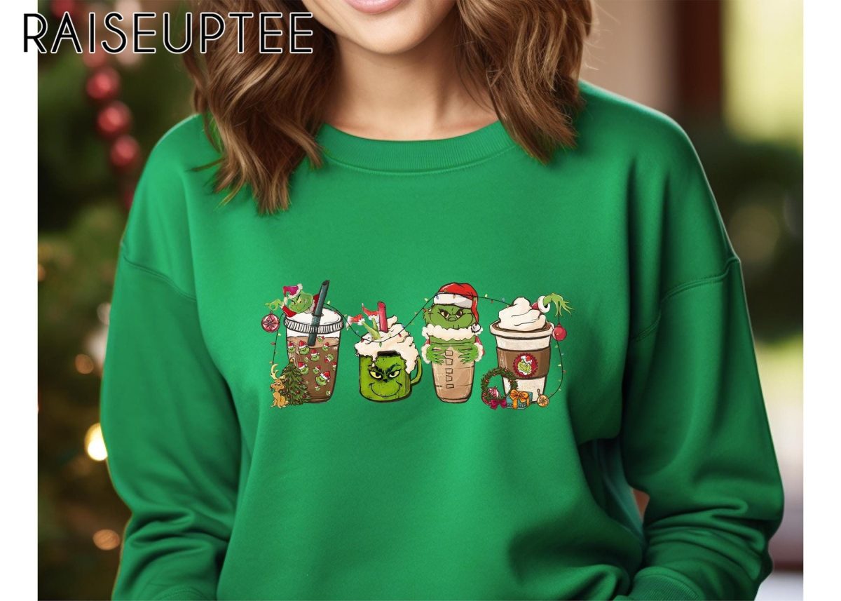 Grinch Christmas Coffee Sweatshirt Christmas Coffee Shirts Ugly Christmas T Shirt Xmas Hoodie Grinchmas Sweatshirt Coffee Lover Gift 1