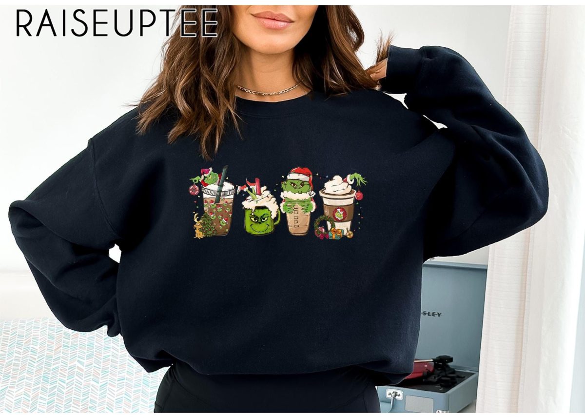 Grinch Christmas Coffee Sweatshirt Christmas Coffee Shirts Ugly Christmas T Shirt Xmas Hoodie Grinchmas Sweatshirt Coffee Lover Gift 2