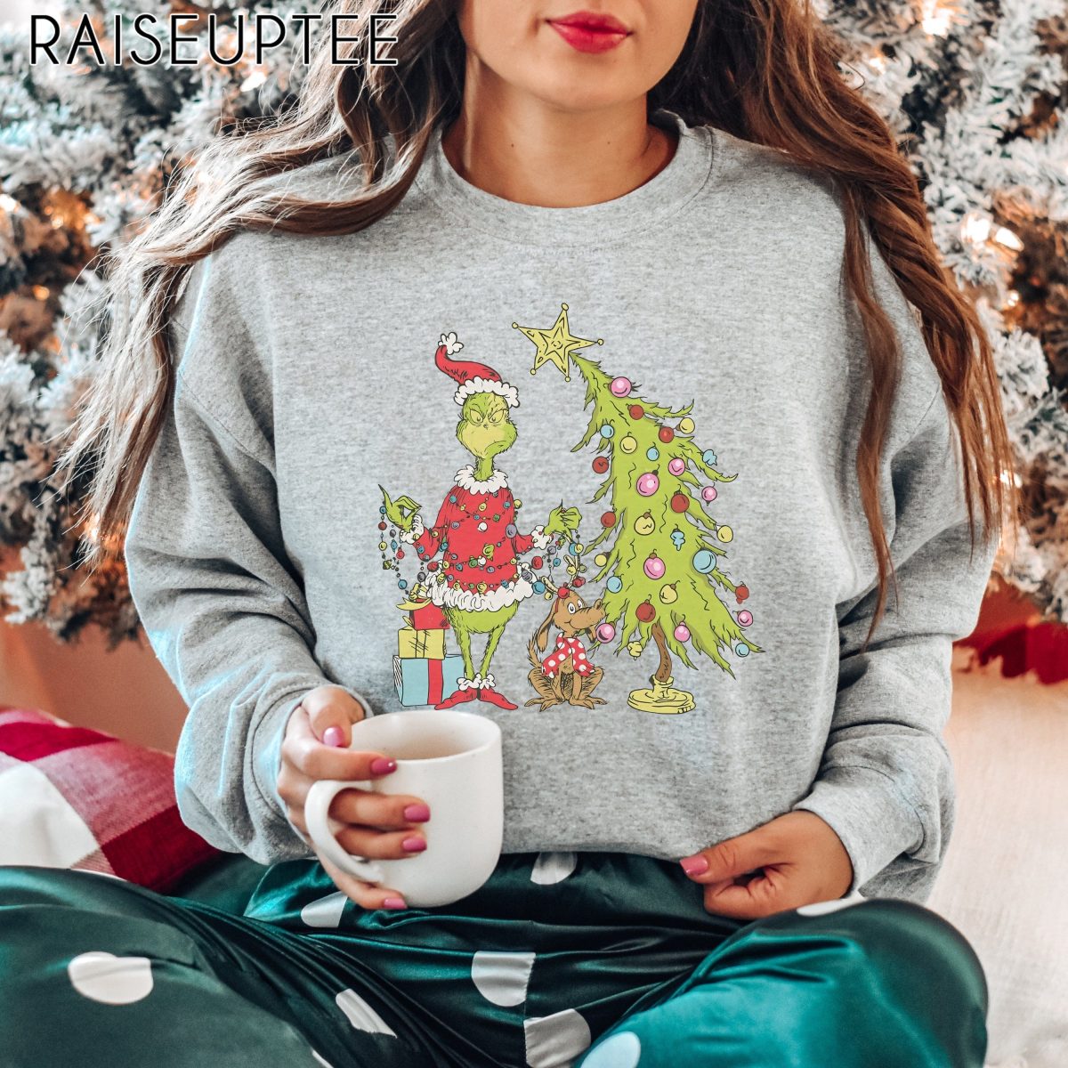 Grinch Christmas Tree Crewneck Sweatshirt Whimsical Grinch Max Tree Sweater Festive Retro Shirt Xmas Hoodie Grinch Holidays Jumper 2 scaled