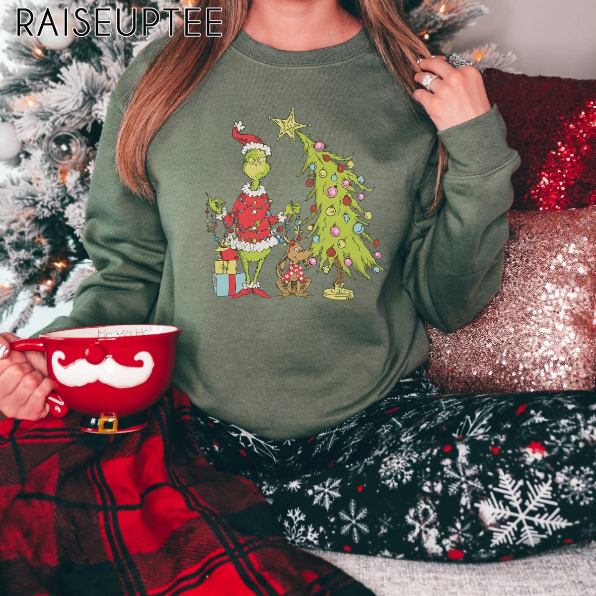 Grinch Christmas Tree Crewneck Sweatshirt Whimsical Grinch Max Tree Sweater Festive Retro Shirt Xmas Hoodie Grinch Holidays Jumper 4 scaled