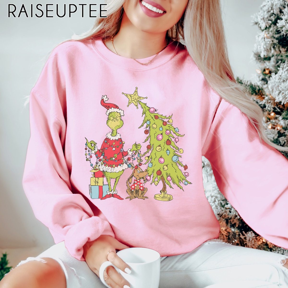 Grinch Christmas Tree Crewneck Sweatshirt Whimsical Grinch Max Tree Sweater Festive Retro Shirt Xmas Hoodie Grinch Holidays Jumper 5 scaled